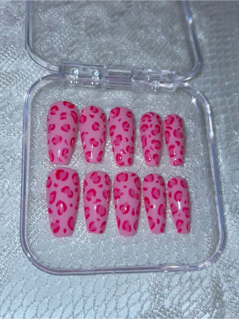 Pink Leopard Print Press-On Nail Set